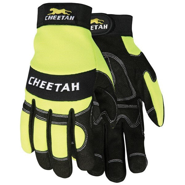 MCR SAFETY Mcr Safety 935HVLS Mechanics Gloves Small High Visibility