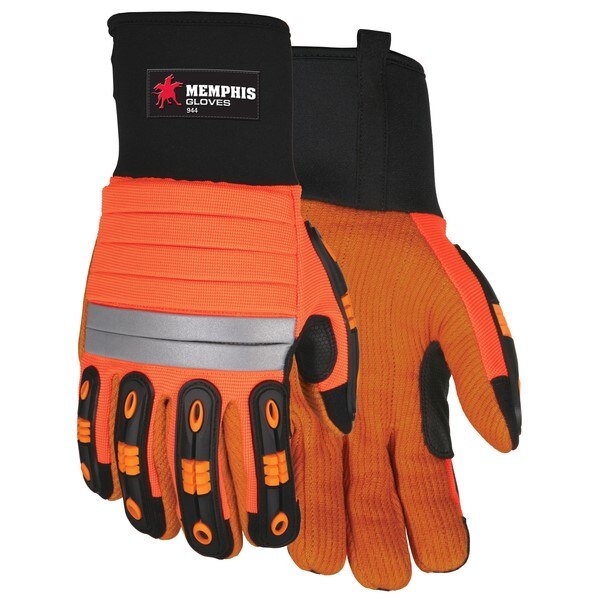 MCR SAFETY Mcr Safety 944XXL Mechanics Gloves 2x-large Hi-vis Orange
