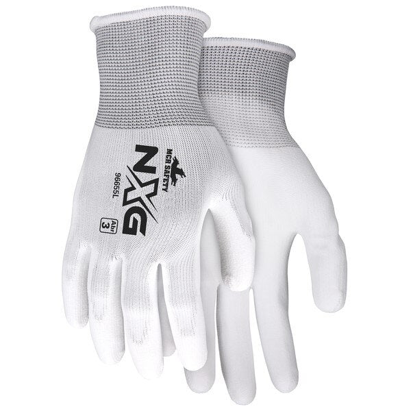 MCR SAFETY Mcr Safety 96655L Pu-coated Work Gloves Large White