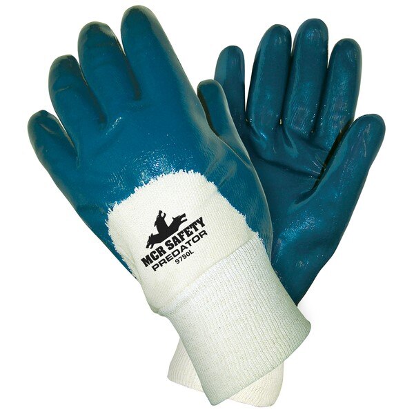 MCR SAFETY Mcr Safety 9750 Nitrile Palm Coated Work Gloves Large