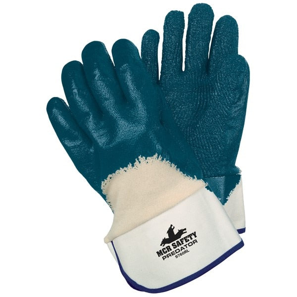 MCR SAFETY Mcr Safety 9760R Predator Nitrile Work Gloves Large