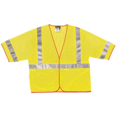 MCR SAFETY Mcr Safety CL3MLX3 Class 3 Mesh Safety Vest Lime