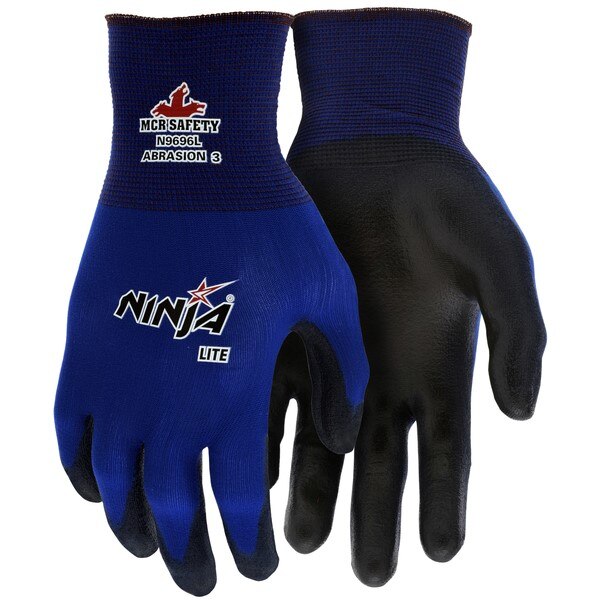 MCR SAFETY Mcr Safety N9696S Ninja Lite Work Gloves Small Nylon Pu