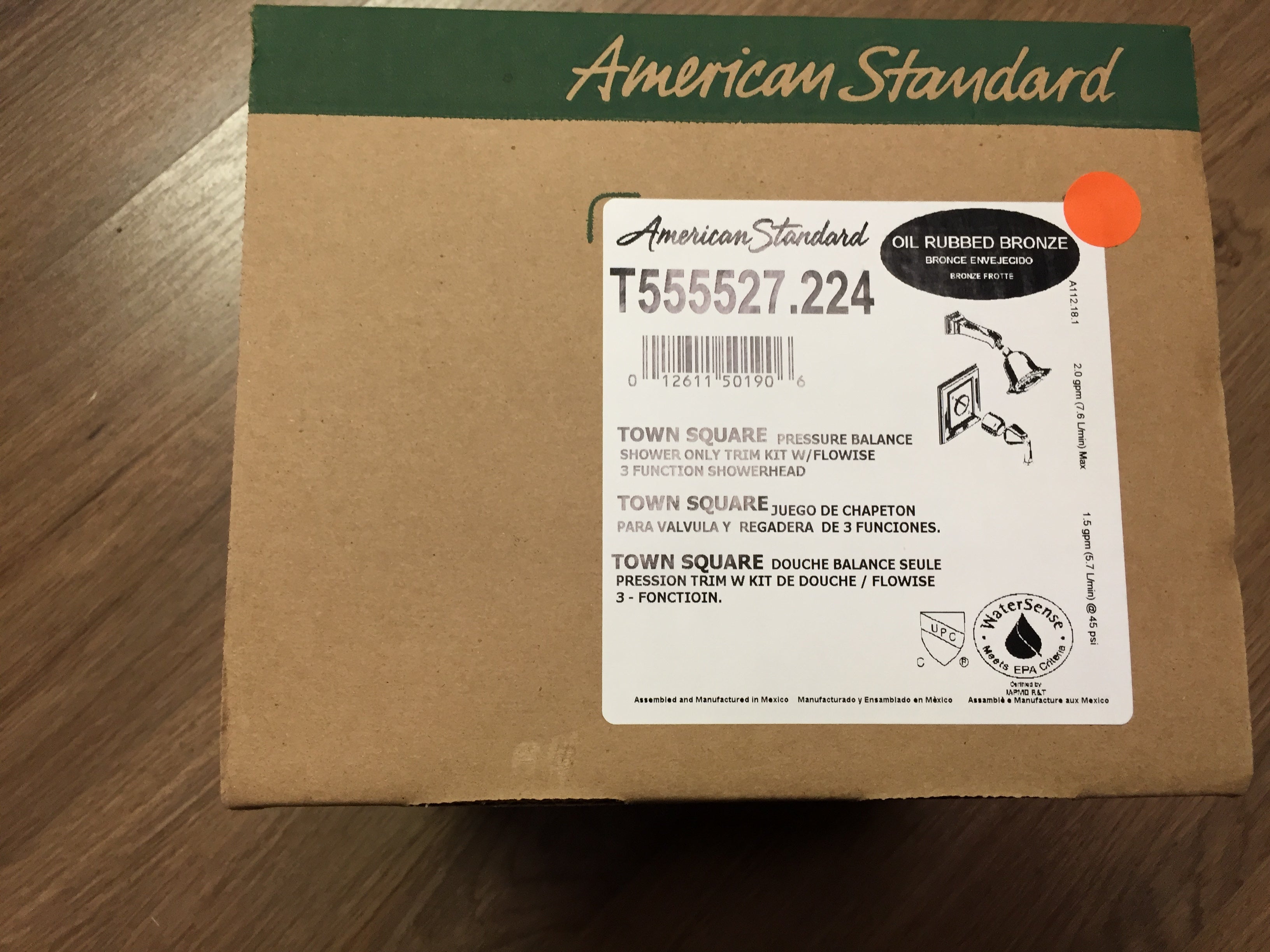 AMERICAN STANDARD American Standard T555527.224 Town Square Pressure Balance Shower Trim Kit with 3 Function Flowise Showerhead