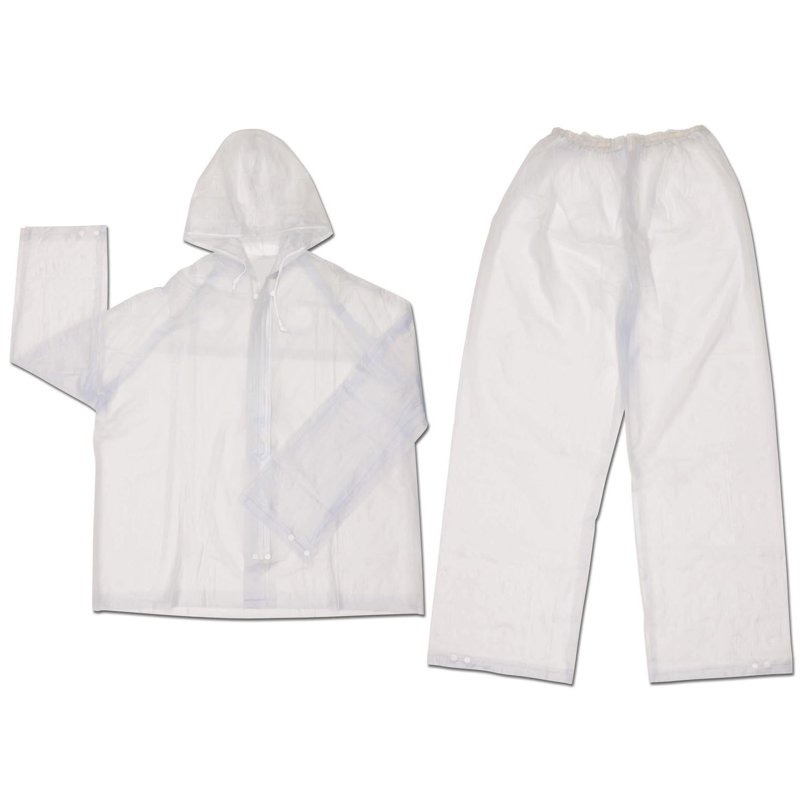 MCR SAFETY Mcr Safety O722X5 Disposable Pvc Rain Suit Clear 2 Piece