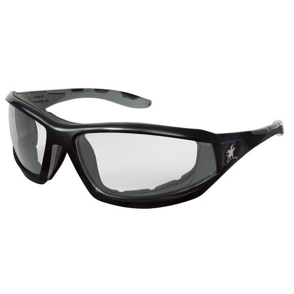 MCR SAFETY Mcr Safety RP210DC Safety Glasses Clear Lens Black Frame