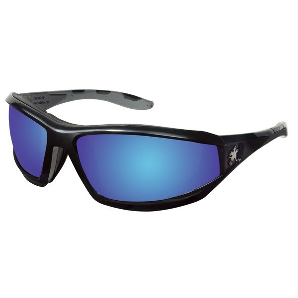 MCR SAFETY Mcr Safety RP218B RP2 Series Safety Glasses Blue Diamond Mirror