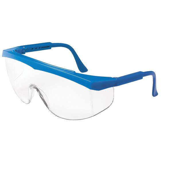 MCR SAFETY Mcr Safety SS120 Safety Glasses Clear Lens Blue Temple