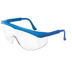 MCR SAFETY Mcr Safety SS120 Safety Glasses Clear Lens Blue Temple