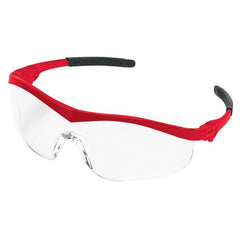 MCR SAFETY Mcr Safety ST130 Safety Glasses Clear Lens Red Temple