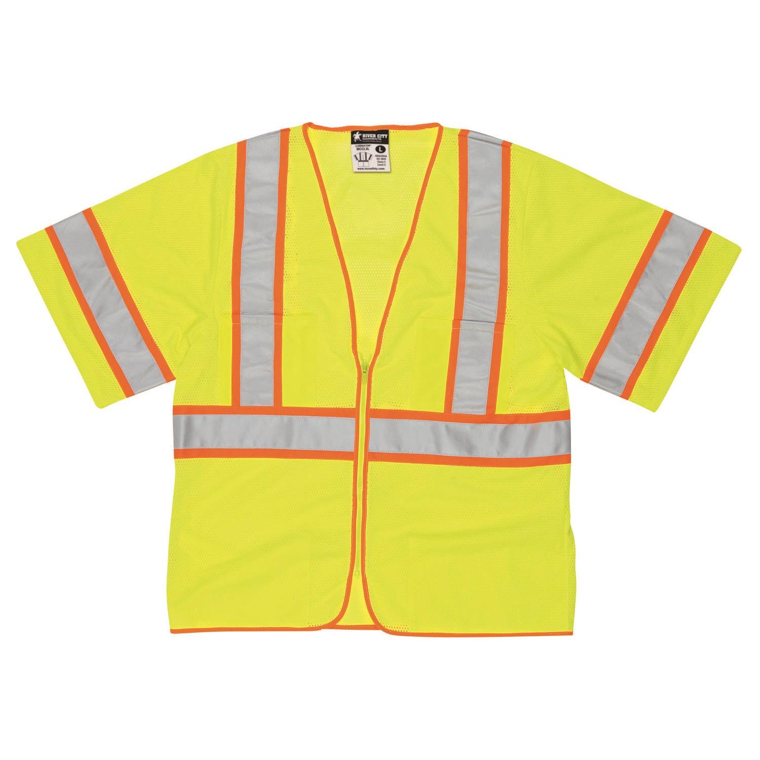MCR SAFETY Mcr Safety WCCL3LX4 Class 3 Mesh Safety Vest Orange 4XL