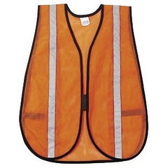 MCR SAFETY Mcr Safety V211SR Mesh Safety Vest Orange Silver Stripe