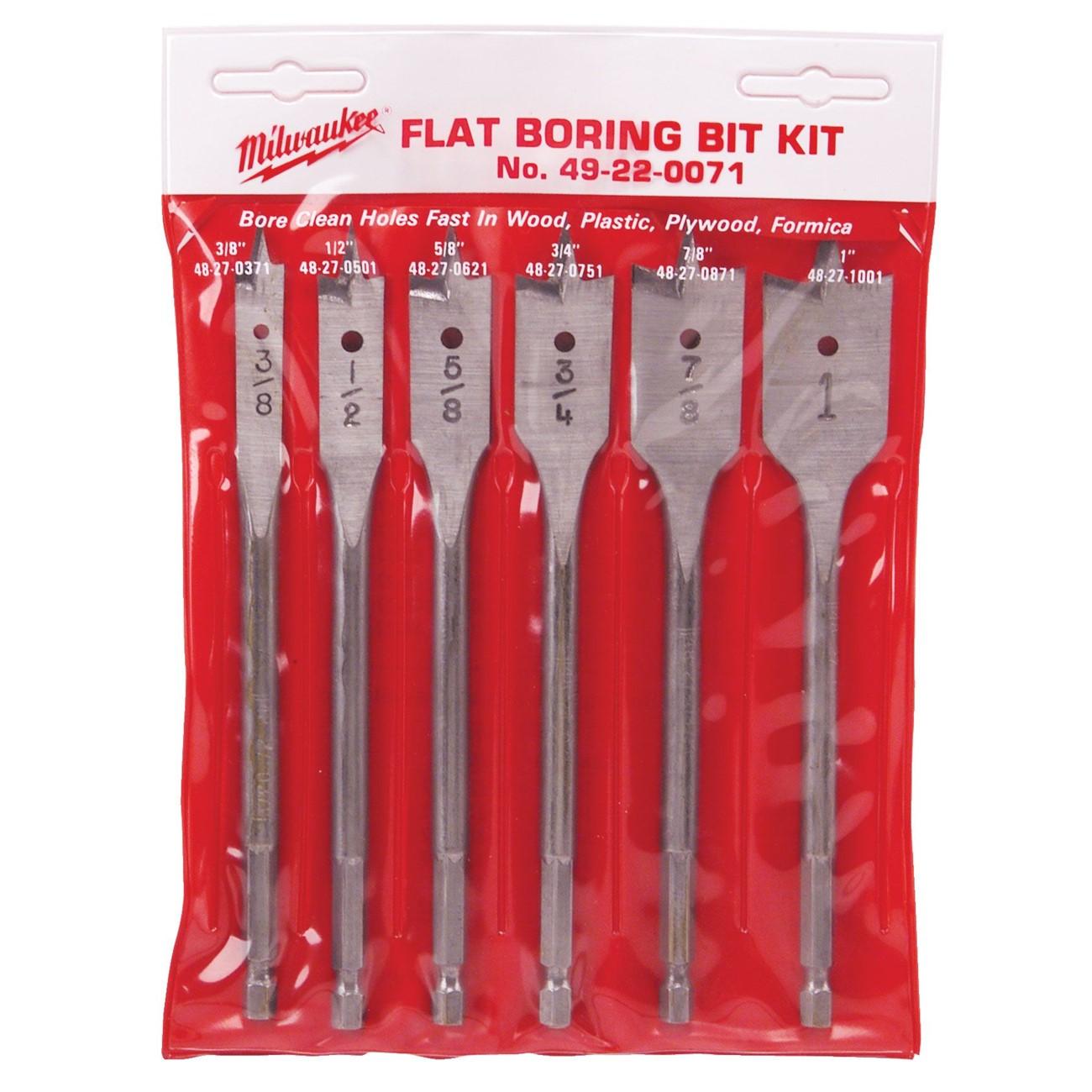 MILWAUKEE Milwaukee 49-22-0071 Flat Boring Bit Set 6 Inch 6 Piece