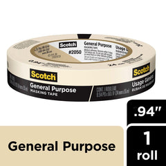 3M 3M 7100195690 Masking Tape Tan 0.94 in X 60.1 Yd 12-roll Case