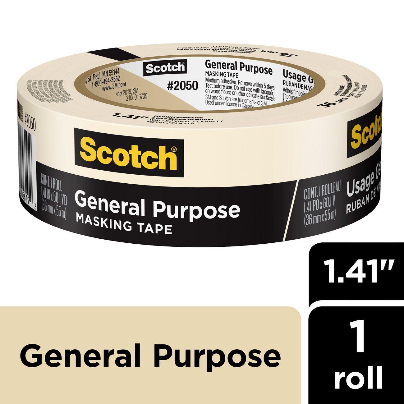 3M 3M 7100192224 Scotch 2050 Masking Tape 1.42 in 60.1 Yd