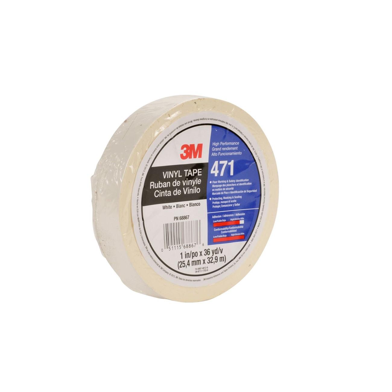 3M 3M 7100044647 Vinyl Marking Tape White 0.5in X 36yd