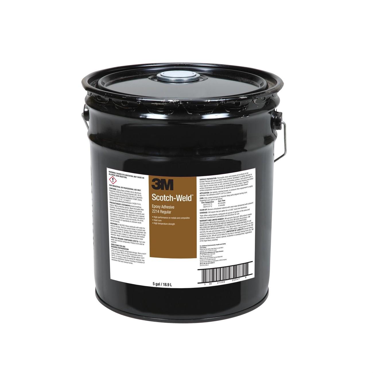 3M 3M 7100111206 Scotch-weld Epoxy Adhesive 2214 Regular Gray 5 Gal