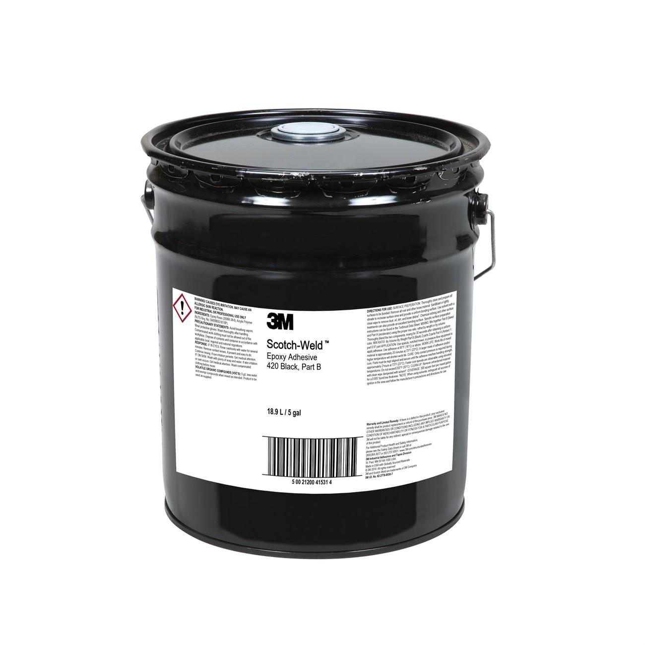 3M 3M 7000000827 Epoxy Adhesive 420 Black Part B 5 Gallon