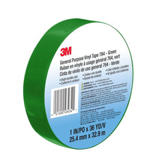 3M 3M 7000123888 Vinyl Tape 764 Green 1 in X 36 Yd 5.0 Mil