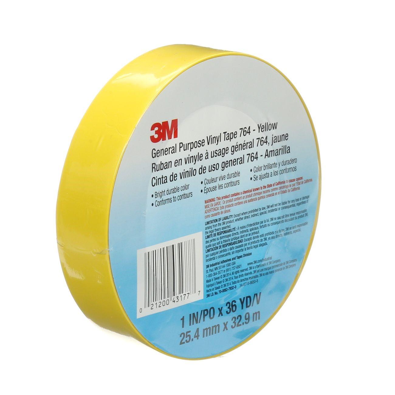 3M 3M 7000123863 Vinyl Tape Yellow 1 Inch X 36 Yd 5.0 Mil