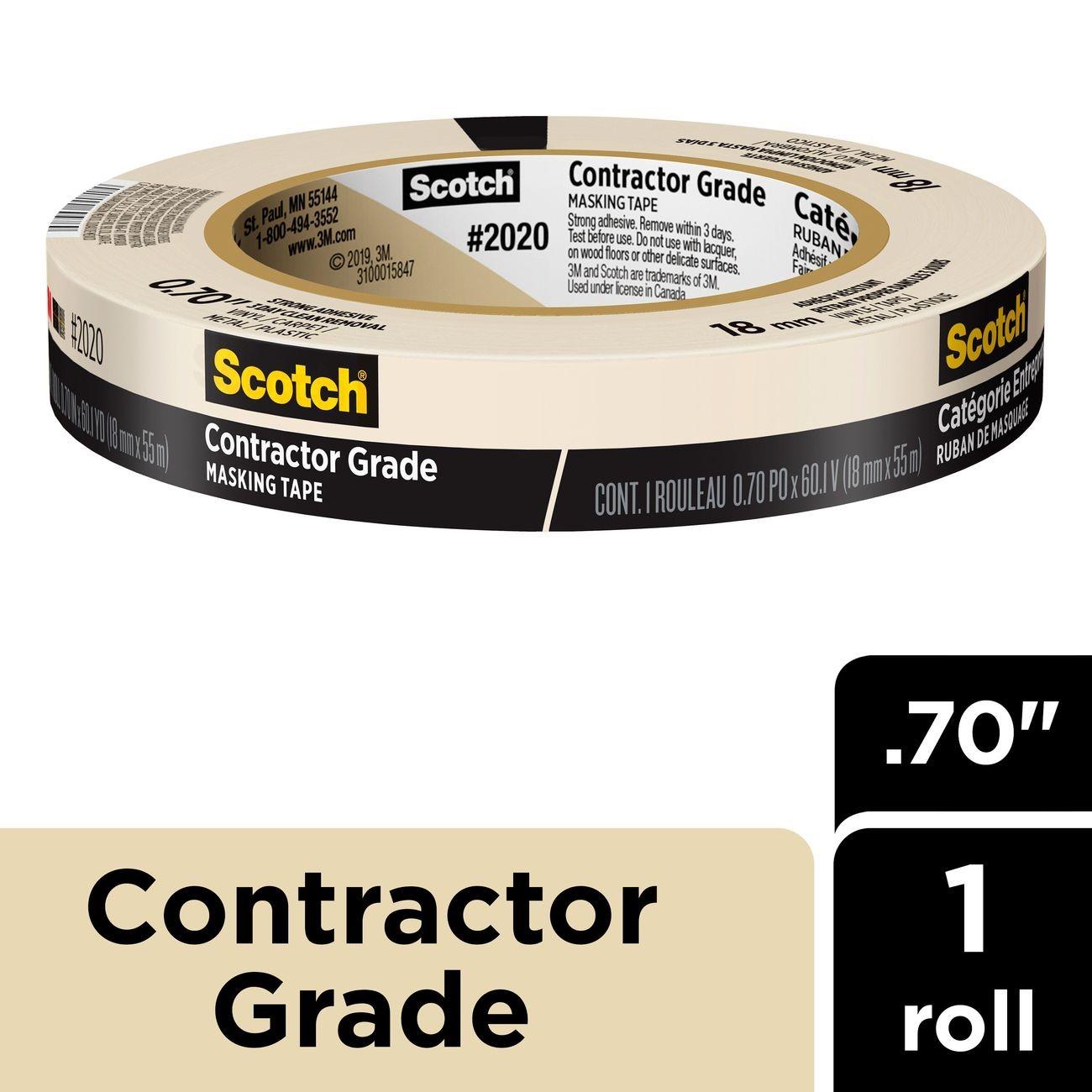 3M 3M 7100186349 Contractor Grade Masking Tape 18MM X 55M