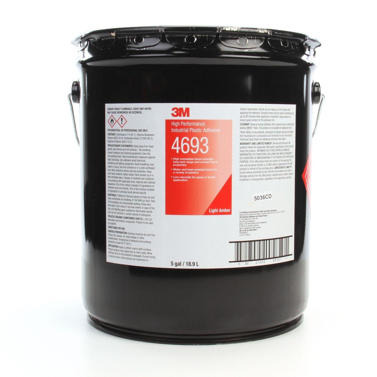 3M 3M 7000000923 Plastic Adhesive 4693 Light Amber 5 Gal