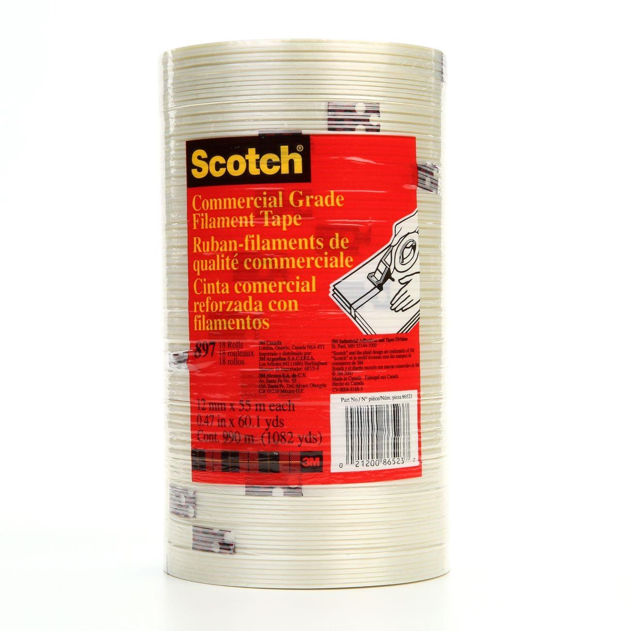 3M 3M 7000123440 Filament Tape Clear 12mm X 55m