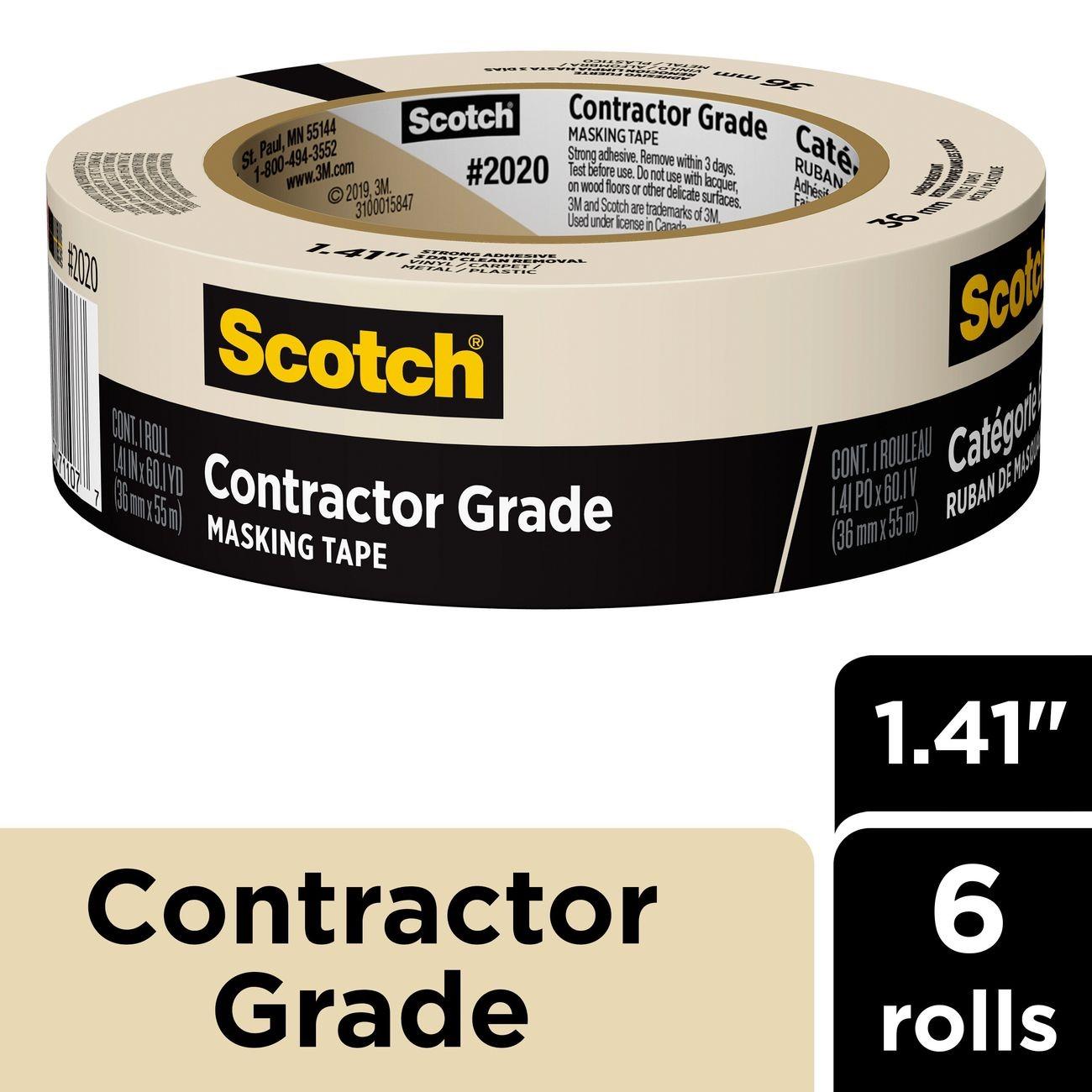 3M 3M 7100187756 Contractor Grade Masking Tape 6 Pack