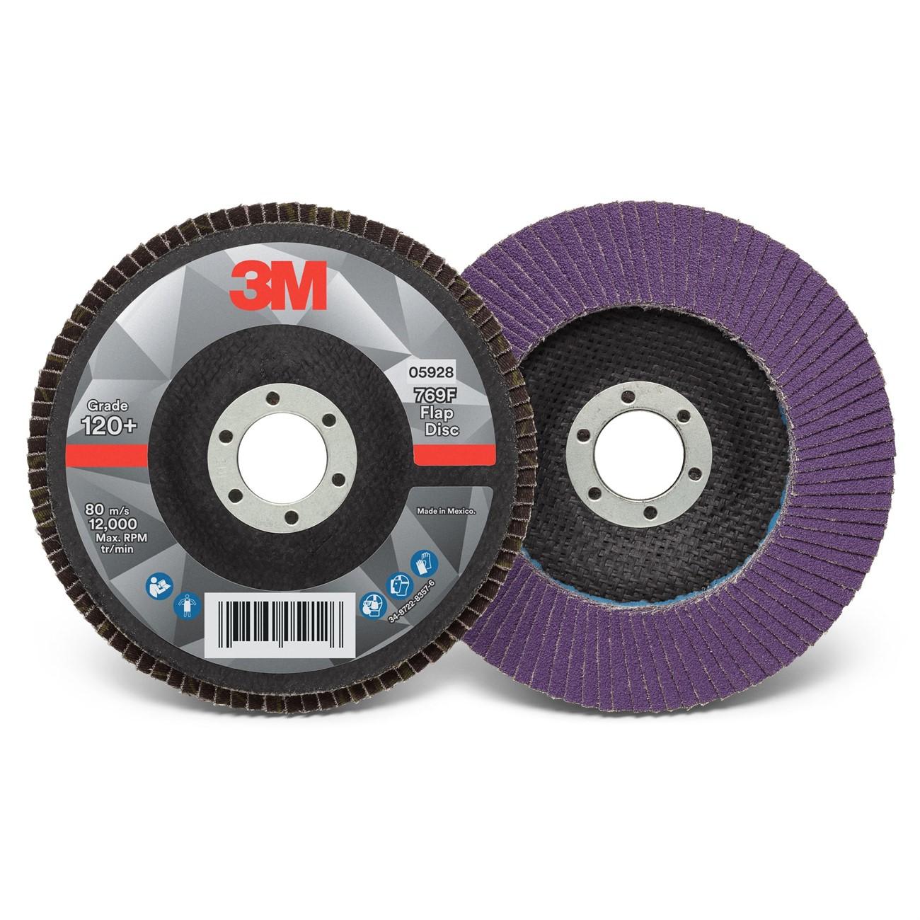 3M 3M 7100178088 Flap Disc 769F 5 Inch 120 Grit Type 27