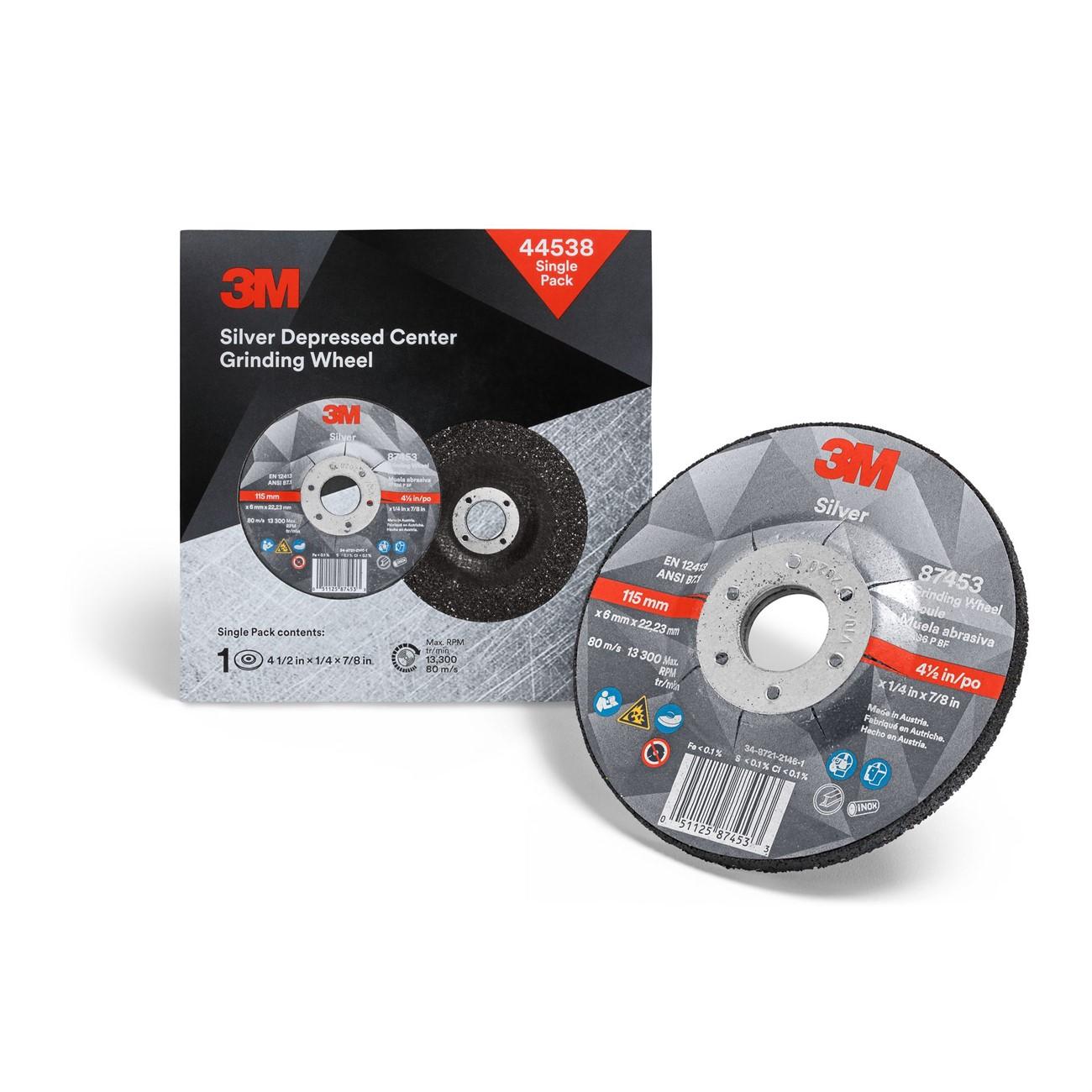 3M 3M 7100176081 Depressed Center Grinding Wheel 4.5 in 36 Grit