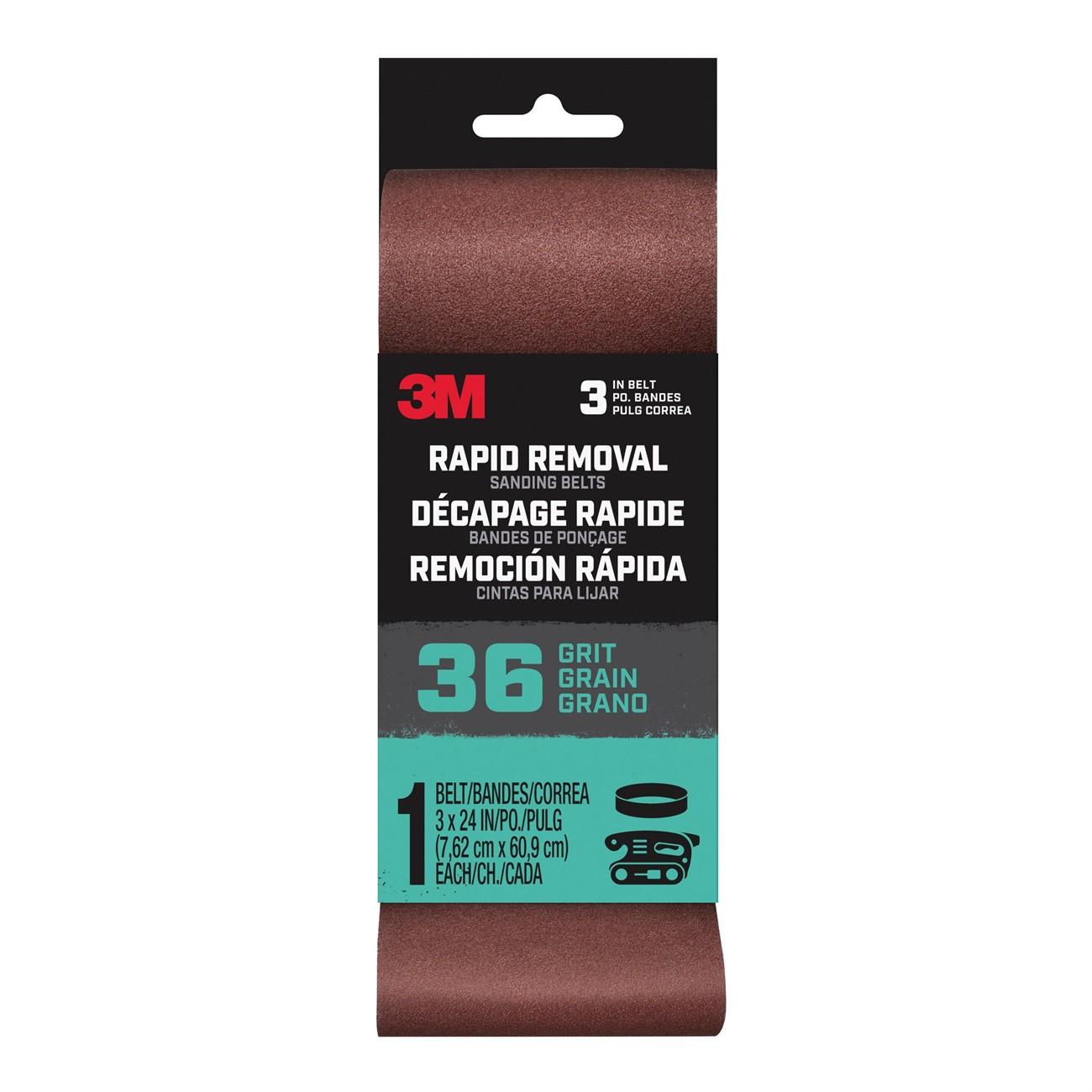 3M 3M 7100188475 Rapid Removal Sanding Belt 36 Grit 24x3 in