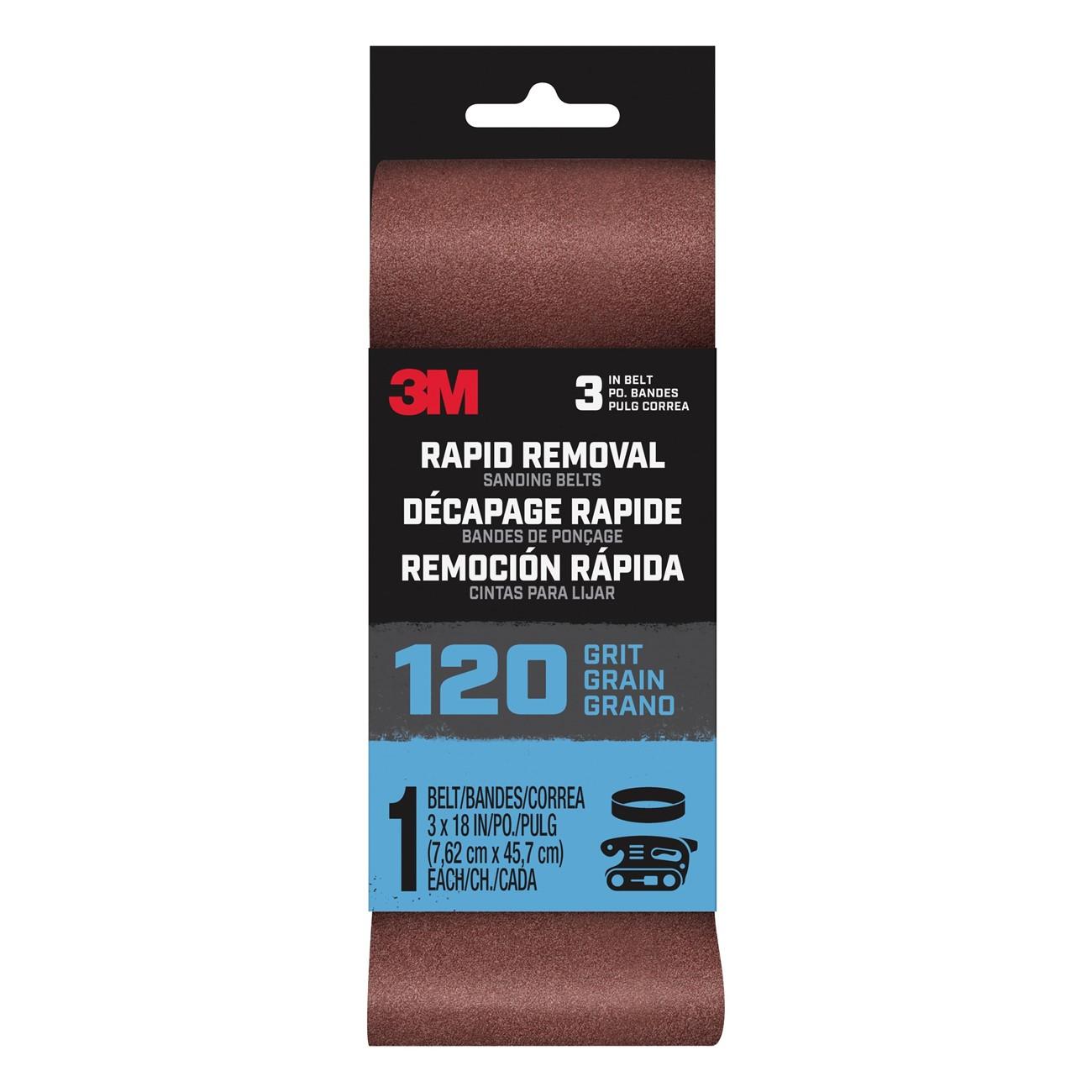 3M 3M 7100188471 Rapid Removal Sanding Belt 120 Grit 18x3 in