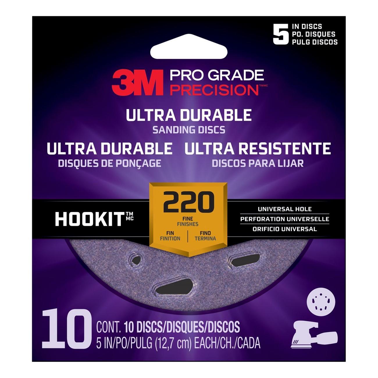 3M 3M 7100202878 Sanding Disc 220 Grit 5 Inch 10 Pack