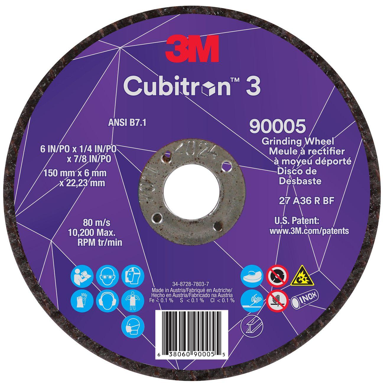3M 3M 7100313193 Depressed Center Grinding Wheel 6 in