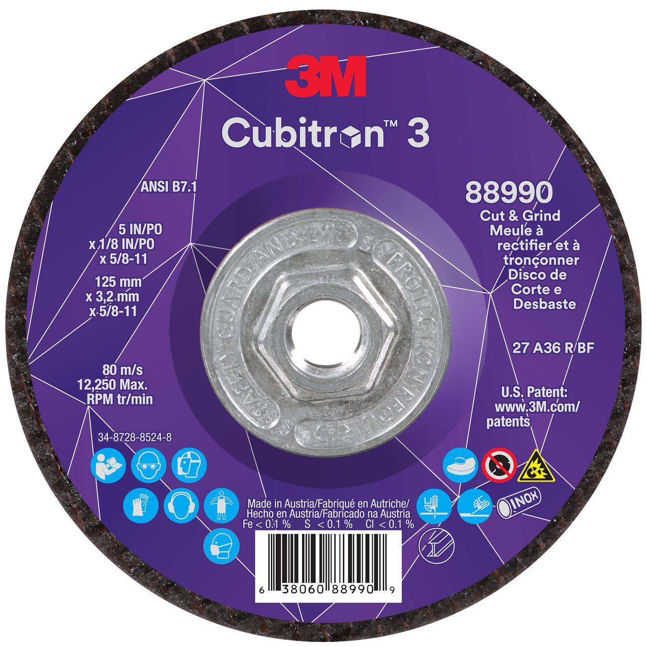 3M 3M 7100313204 Cut and Grind Wheel 5 Inch 36 Grit