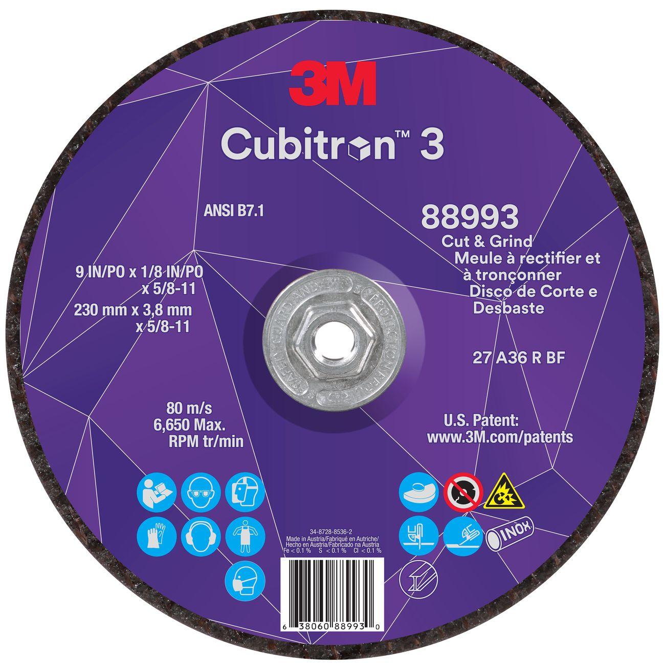 3M 3M 7100313197 Cut Grind Wheel 9 Inch 36+ Grit