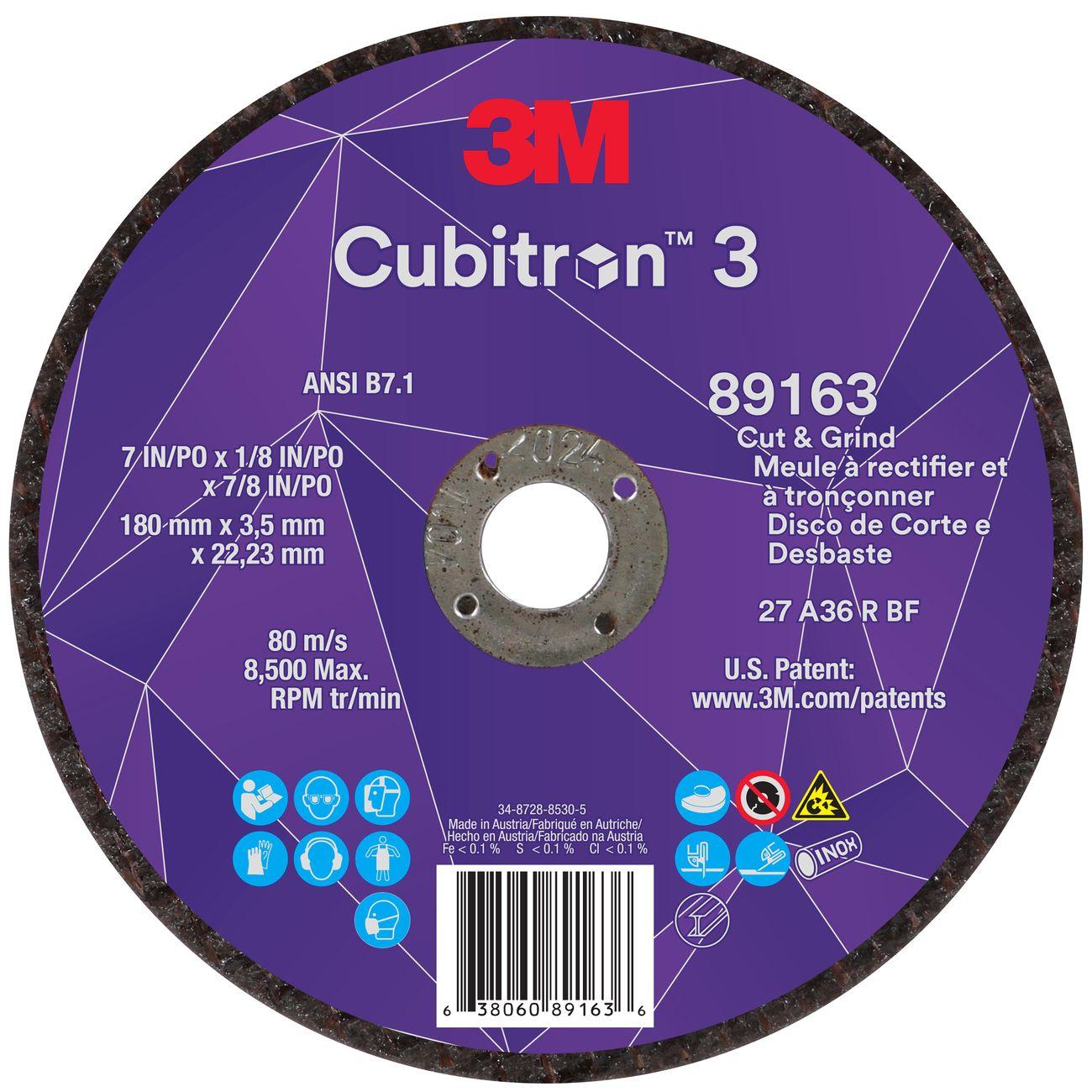 3M 3M 7100313588 Cut and Grind Wheel 7 Inch 36+ Grit