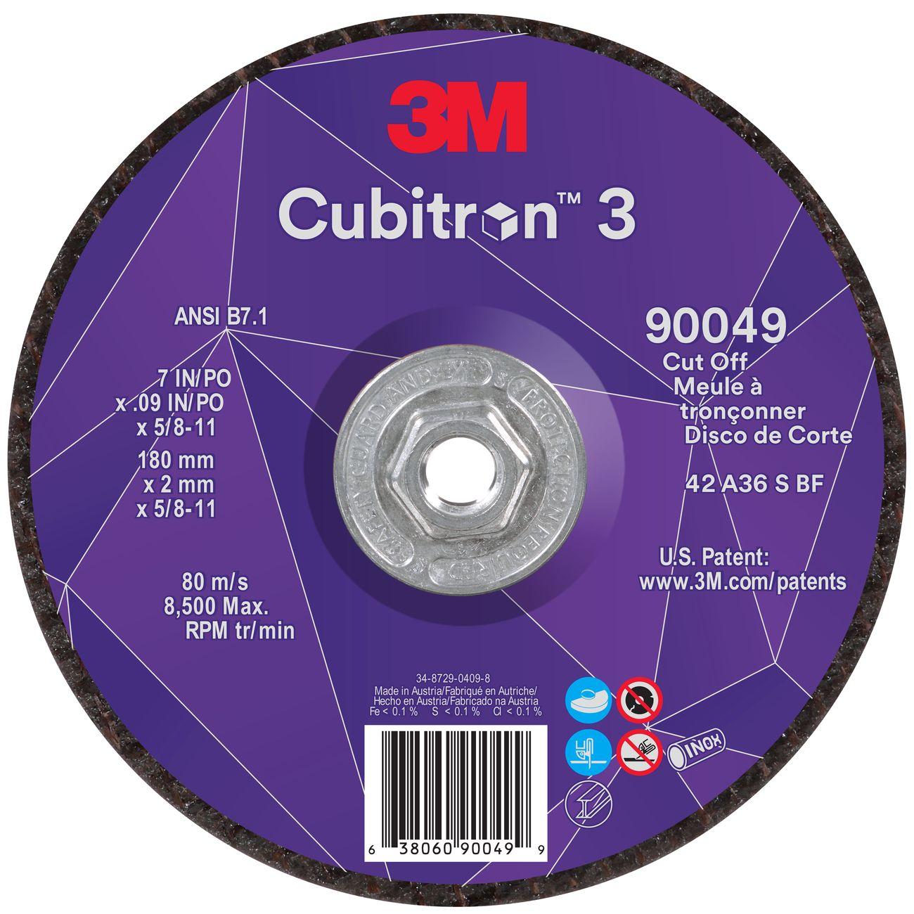 3M 3M 7100312963 Cubitrona 3 Ceramic Cut-off Wheel 7 in
