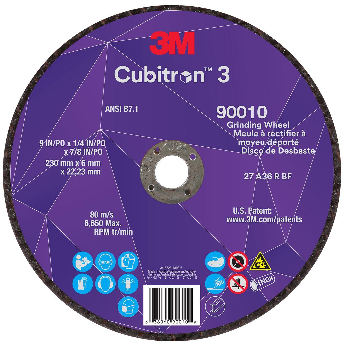 3M 3M 7100313202 Cubitrona 3 Grinding Wheel 9 in