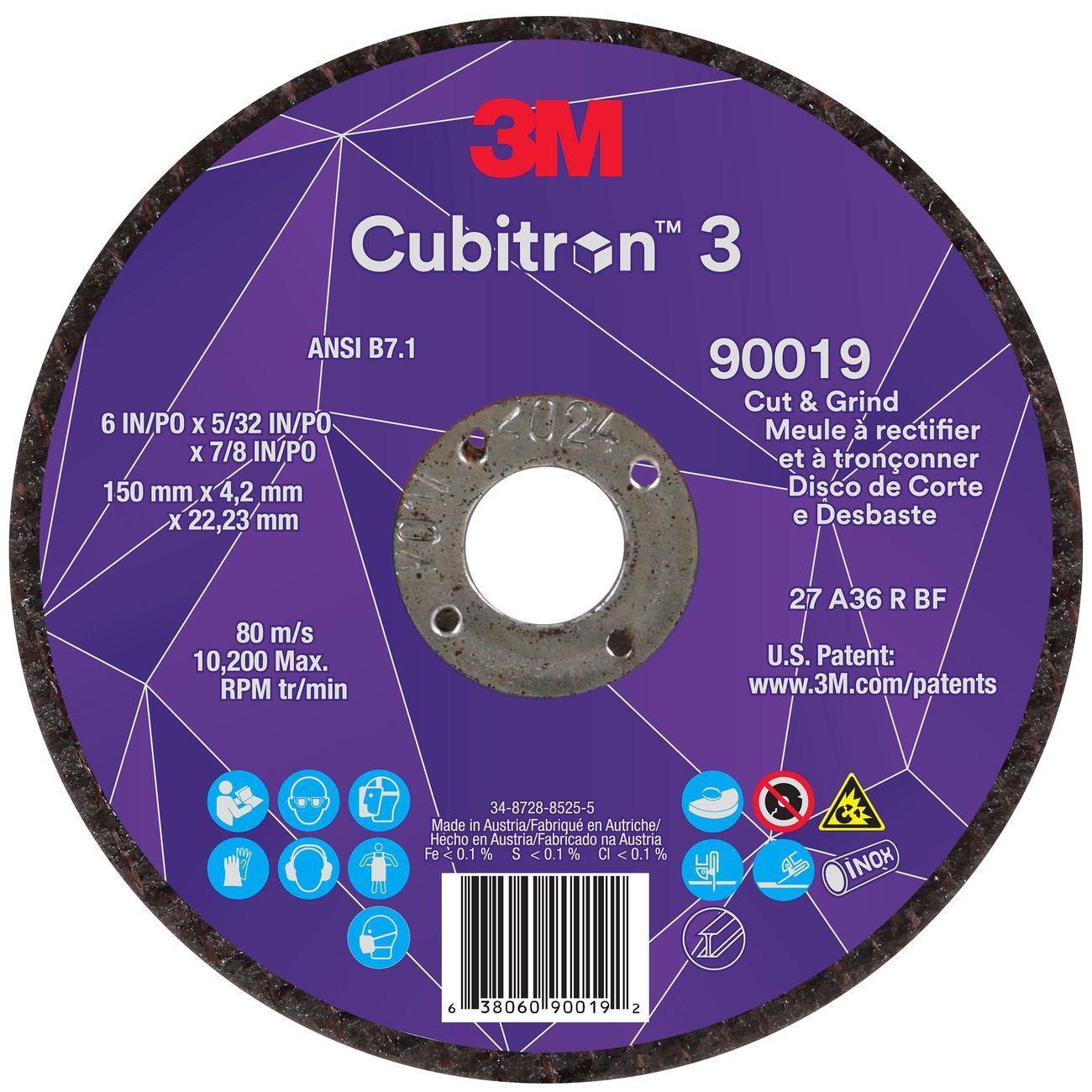 3M 3M 7100313552 Cut and Grind Wheel 6 Inch 36+ Grit