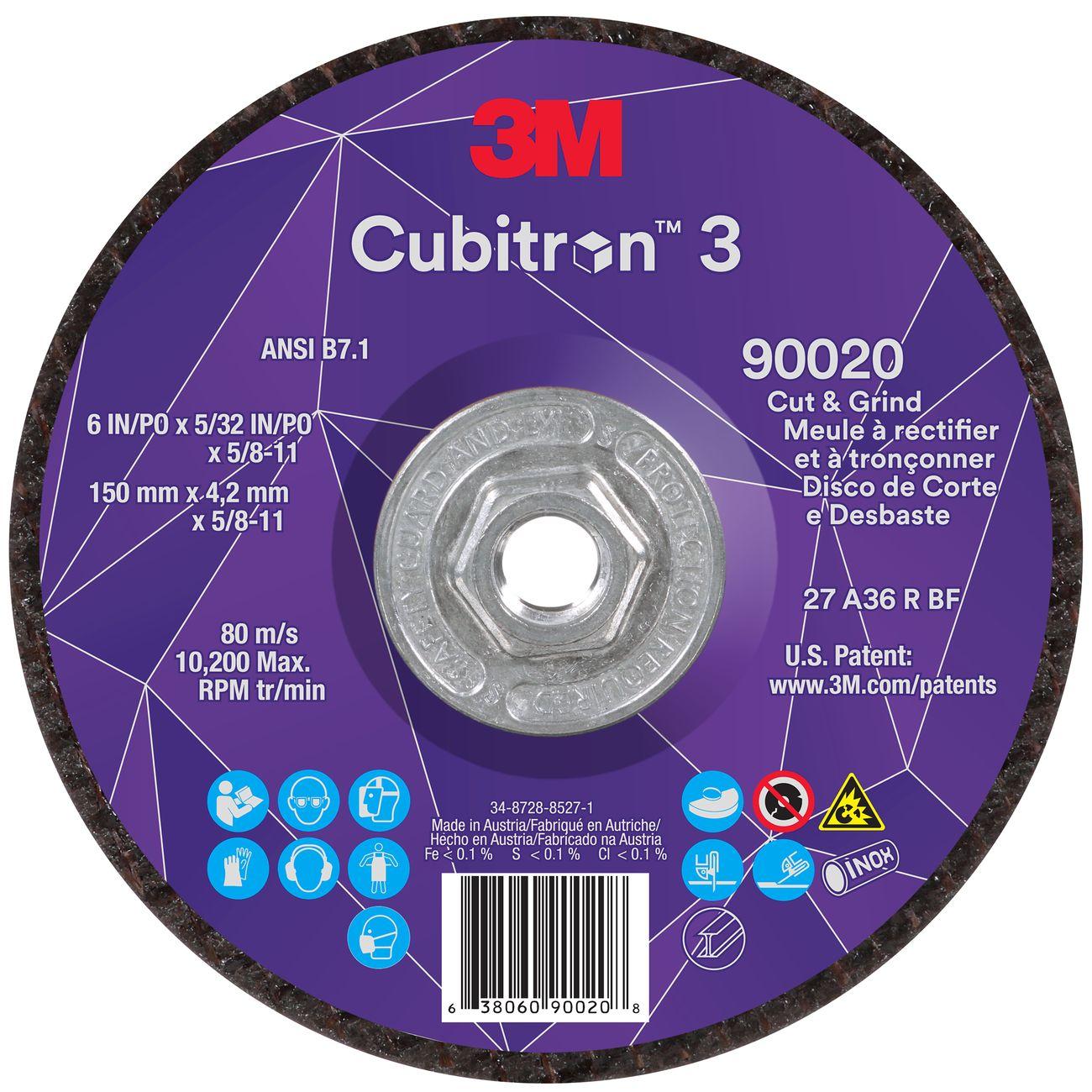 3M 3M 7100313196 Cut Grind Wheel 6 Inch 36+ Grit