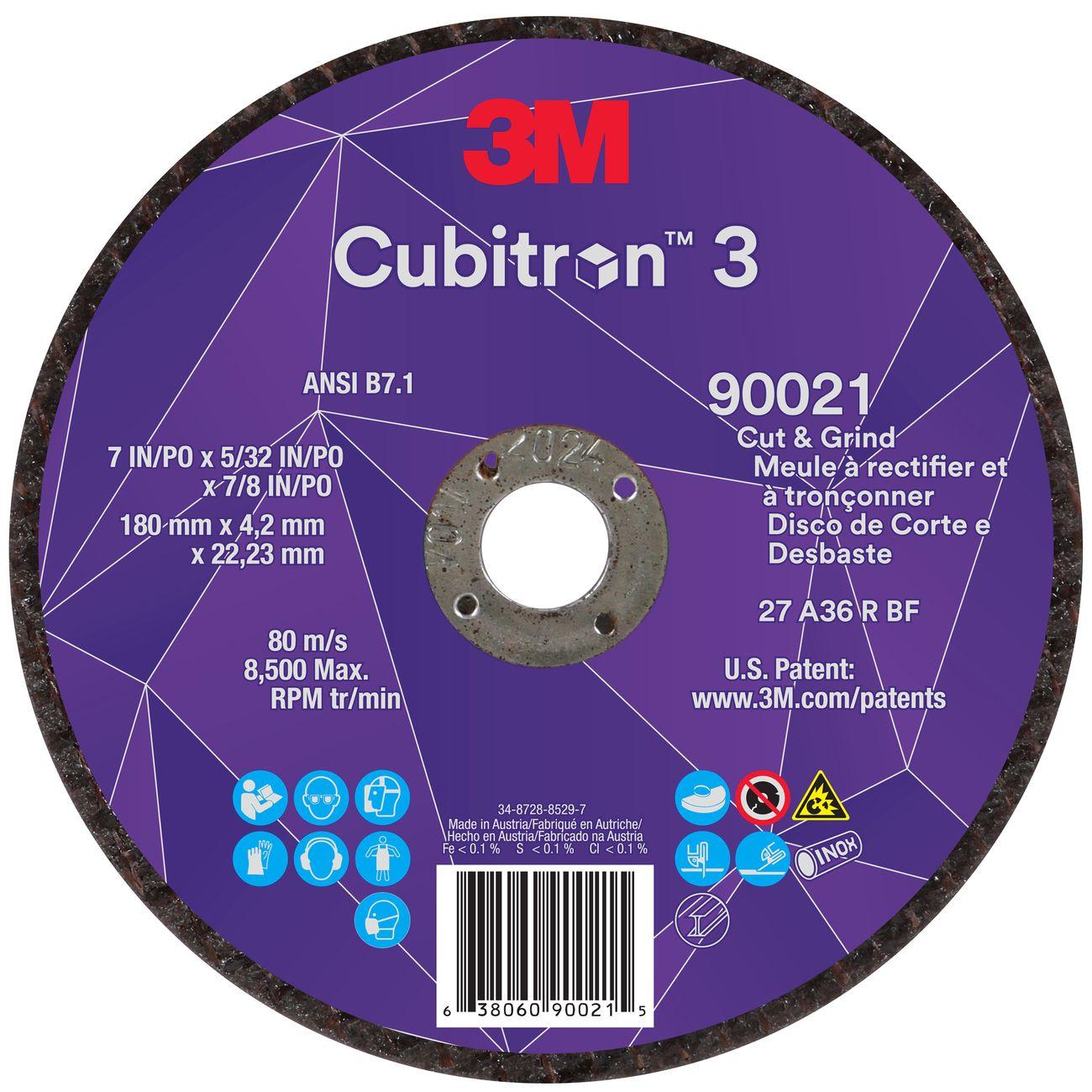 3M 3M 7100313206 Cut and Grind Wheel 7 Inch 36 Plus Grit