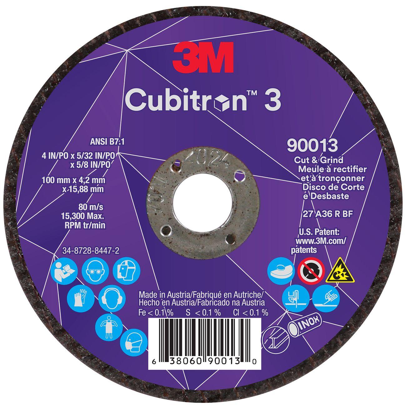 3M 3M 7100305443 Cut and Grind Wheel 4 in 36+ Grit