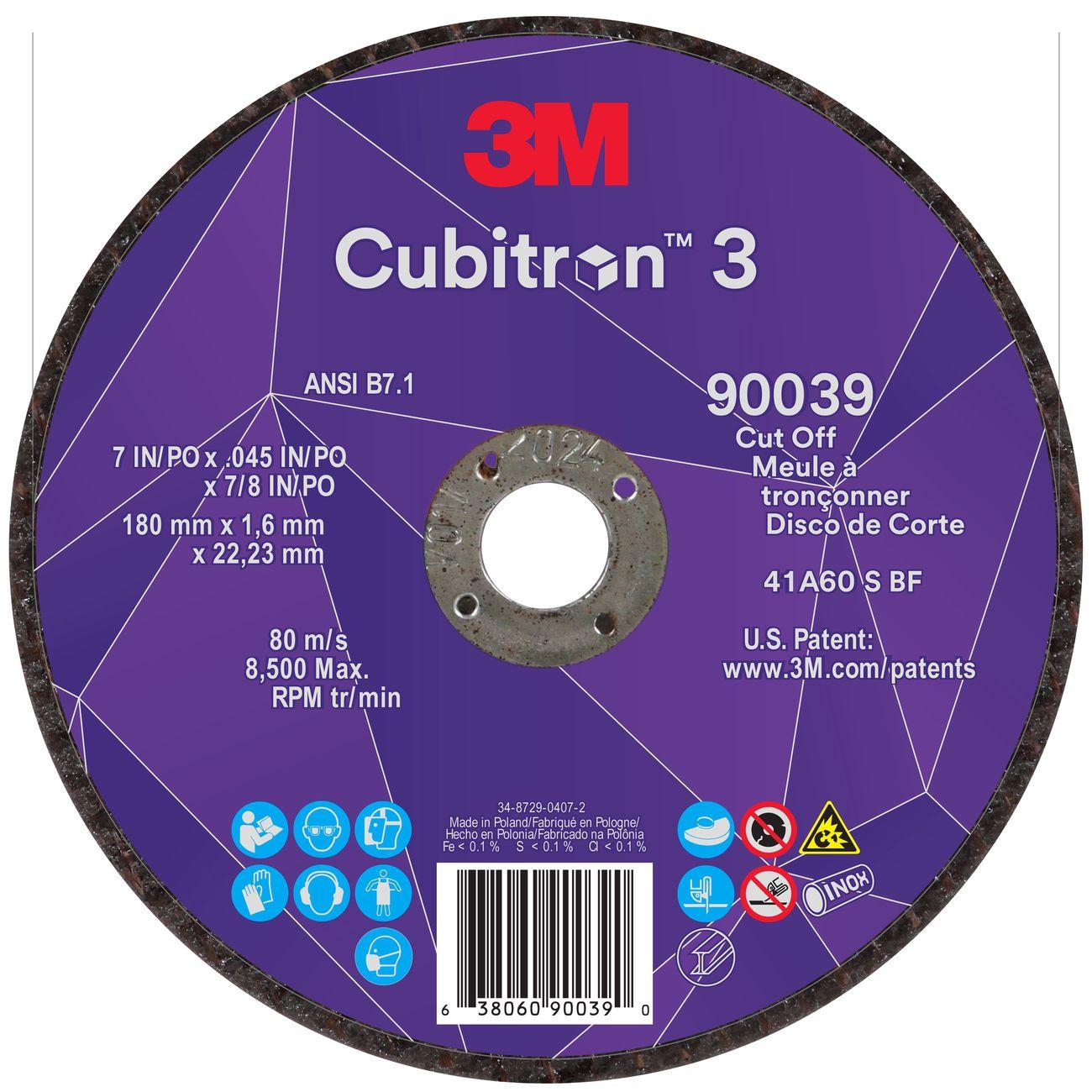 3M 3M 7100313189 Cubitrona 3 Ceramic Cut-off Wheel 7 Inch