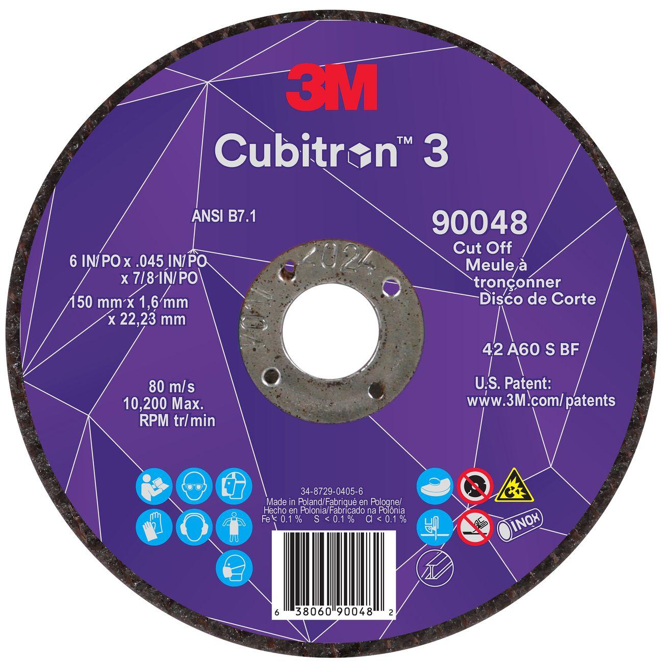 3M 3M 7100313201 Cubitrona 3 Cut-off Wheel 6 in 60 Grit