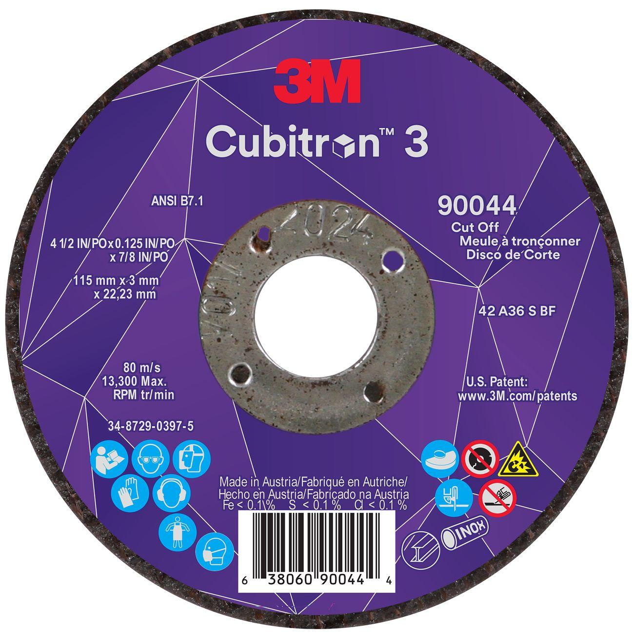 3M 3M 7100304009 Cubitrona 3 Cut-off Wheel 4.5 in 36 Grit
