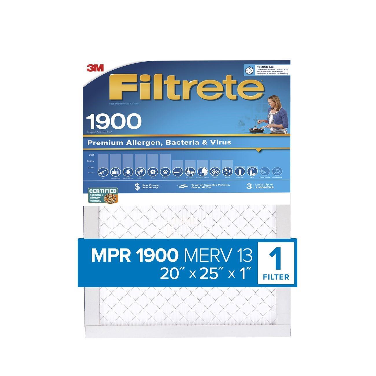 3M 3M 7100222948 Filtrete Allergen Filter 20x25x1