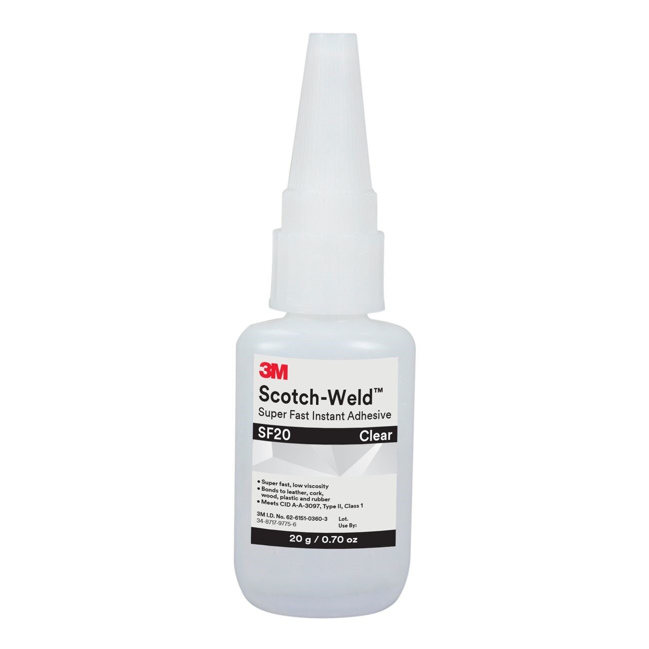3M 3M 7100049744 Super Fast Instant Adhesive SF20 Clear 1 Fl Oz