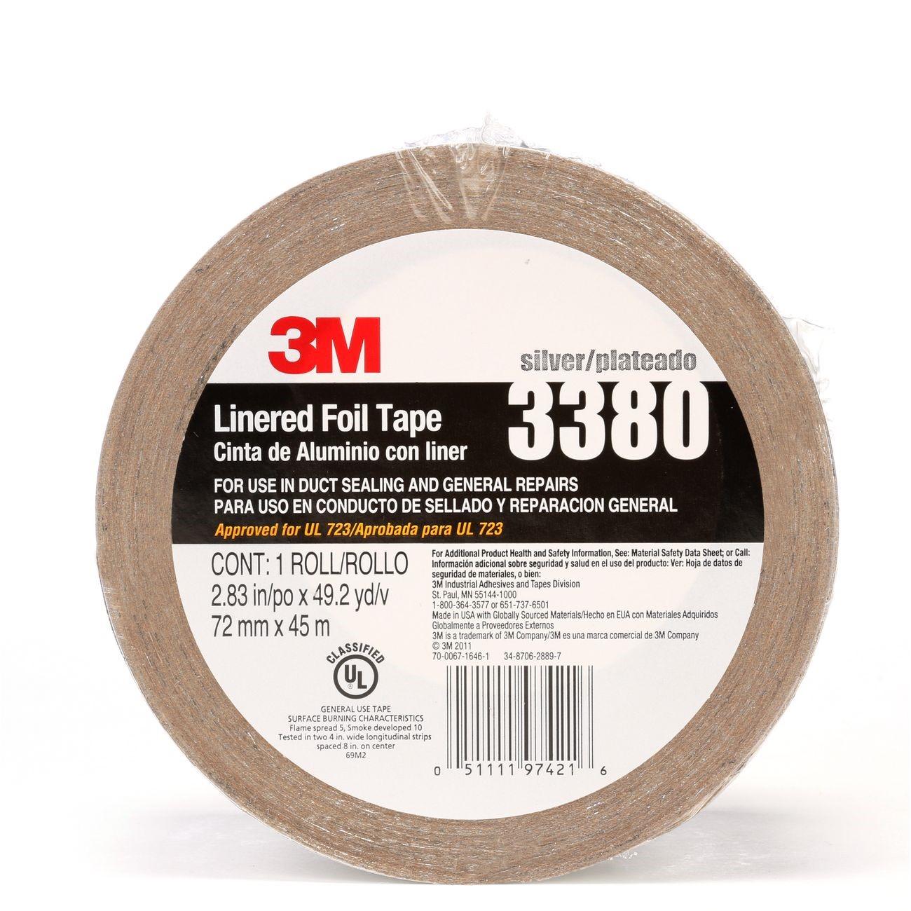 3M 3M 7010375681 Aluminum Foil Tape 2.83 in X 49.21 Yd 3.3 Mil