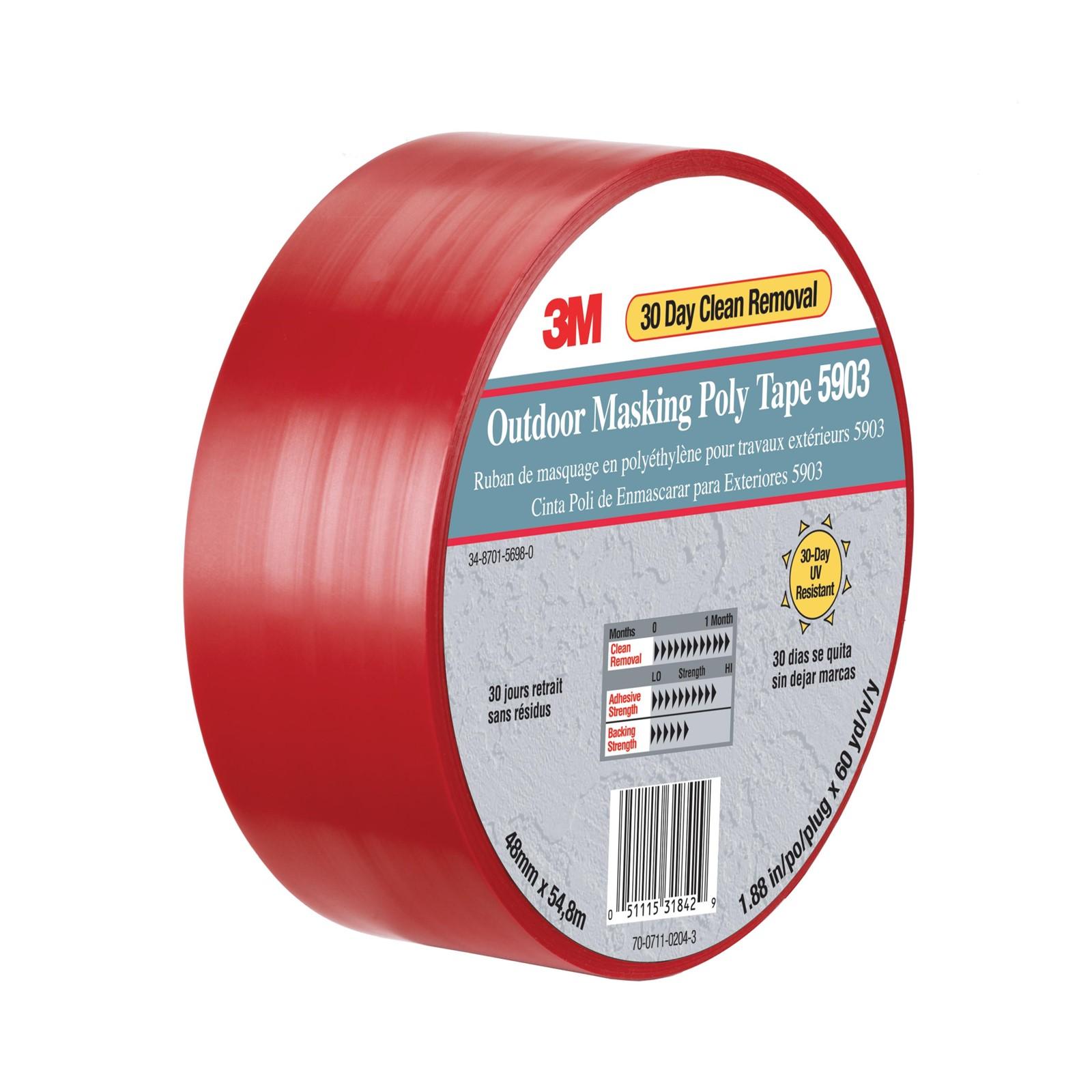 3M 3M 7000049309 Outdoor Masking Poly Tape 5903 Red 48mm X 54.8m